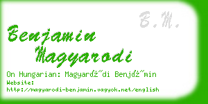 benjamin magyarodi business card